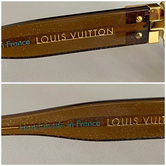 Authentic LOUIS VUITTON Gold Speckling Acetate Frame Soupcon Sunglasses - Z0003W - Picture 8 of 13